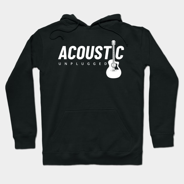 Acoustic Unplugged Acoustic Guitar Dark Theme Hoodie by nightsworthy